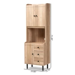 Patterson 3 Drawer Kitchen Storage Cabinet Oak/Brown - Baxton Studio -Outlet Baxton Studio Store GUEST a9c9be67 eefd 4312 ac4e 1152e0ce2582