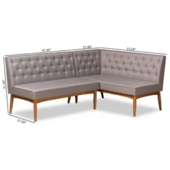 2pc Riordan Fabric Upholstered And Wood Dining Nook Banquette Set Gray/Walnut Brown - Baxton Studio -Outlet Baxton Studio Store GUEST a9f6e8c9 2d0b 42c5 bd26 c98e8160f5fd