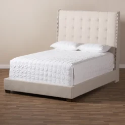 Georgette Modern And Contemporary Fabric Upholstered Bed - Baxton Studio -Outlet Baxton Studio Store GUEST aa71ea21 27e0 4596 a66e 1fa6e5c86feb