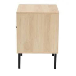 Caterina Wood And Natural Rattan 1 Door End Table Natural Brown/Black - Baxton Studio -Outlet Baxton Studio Store GUEST aa757bd4 e1bb 459b b251 c499eee3c0f1