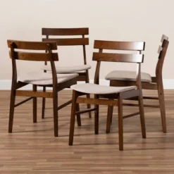 Set Of 4 Devlin Upholstered Wood Dining Chairs - Baxton Studio -Outlet Baxton Studio Store GUEST ab2dbcb8 dd06 43d7 bfb2 2bc5b8f0adb2