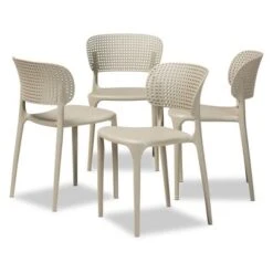 4pc Rae Plastic Stackable Dining Chair Set - Baxton Studio -Outlet Baxton Studio Store GUEST ab54ca1d 916d 47ed b6af 0110a1d04ca9