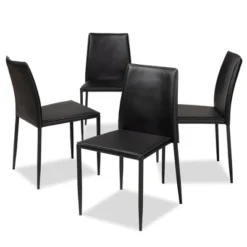 Set Of 4 Pascha Modern And Contemporary Faux Leather Upholstered Dining Chairs - Baxton Studio -Outlet Baxton Studio Store GUEST aba39441 c601 4fc8 bda2 e5e33a18a1fd
