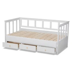 Twin To King Kendra Expandable Daybed With Storage Drawers White - Baxton Studio -Outlet Baxton Studio Store GUEST abcc837f a3bb 4f09 a8ff 7158ef8938ad