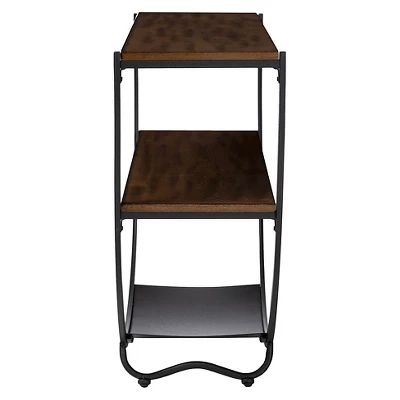 Blakes Rustic Industrial Style Textured Finish Metal Distressed Wood Console Table - Antique Black - Baxton Studio 2 Blakes Rustic Industrial Style Textured Finish Metal Distressed Wood Console Table - Antique Black - Baxton Studio - Image 2