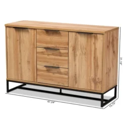 Reid Wood & Metal 3 Drawer Sideboard Buffet Oak/Black - Baxton Studio 16 Reid Wood & Metal 3 Drawer Sideboard Buffet Oak/Black - Baxton Studio -Outlet Baxton Studio Store GUEST ac35d1cc 90ec 4450 a26f 1c16c7d2ef0d