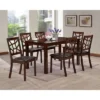 7pc Mozaika Wood And Leather Contemporary Dining Set Black - Baxton Studio