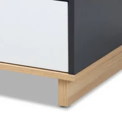 Reed 2 Drawer Wood TV Stand For TVs Up To 75" White/Oak - Baxton Studio -Outlet Baxton Studio Store GUEST accb58c1 f9f9 46af a93c 819ade9f1fcf