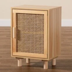 Maclean Rattan Wood 1 Door Nightstand Natural/Brown - Baxton Studio -Outlet Baxton Studio Store GUEST ad57f06c 5698 4bd5 91e4 2253cff09f40