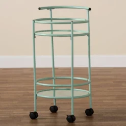 Newell Metal 2 Tier Kitchen Cart Mint Green/Black - Baxton Studio -Outlet Baxton Studio Store GUEST ada7302d 34af 4ad4 8bf3 b2db4a0503d0