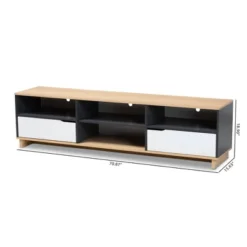 Reed 2 Drawer Wood TV Stand For TVs Up To 75" White/Oak - Baxton Studio -Outlet Baxton Studio Store GUEST add6b1ab b20b 4c54 8283 51b0dfb7db23