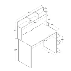 Garnet Wood Desk With Shelves Walnut/Brown - Baxton Studio -Outlet Baxton Studio Store GUEST ae479964 fc0e 41ec 8ac3 4b0a7093ae8b