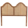 Hazel Vintage Wood And Synthetic Rattan Arched Headboard Walnut - Baxton Studio