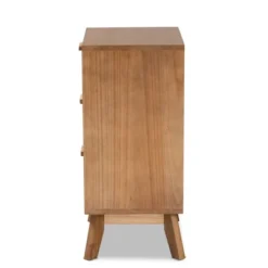 Baden Wood With Rattan 3 Drawer Nightstand Walnut Brown - Baxton Studio -Outlet Baxton Studio Store GUEST af629532 7b81 4b4b 9ec4 01724707e0fa