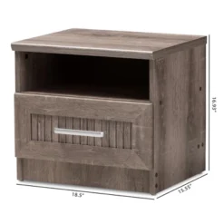Gallia Modern And Contemporary Oak Finished 1 Drawer Nightstand Brown - Baxton Studio -Outlet Baxton Studio Store GUEST b001b592 30a8 4469 8327 9a8a56771a5a