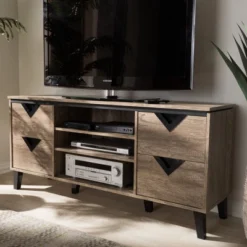 Beacon Modern And Contemporary Wood TV Stand For TVs Up To 55" Light Brown - Baxton Studio -Outlet Baxton Studio Store GUEST b015d300 d60e 49e1 ab36 a45ddc8ecfe8