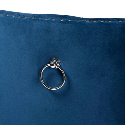 2pc Howell Modern Velvet Upholstered Wood Counter Height Barstool Set - Baxton Studio 4 2pc Howell Modern Velvet Upholstered Wood Counter Height Barstool Set - Baxton Studio - Image 4