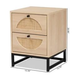 Ardon Bohemian Wood And Metal 1 Drawer Nightstand With Rattan Light Brown/Black - Baxton Studio -Outlet Baxton Studio Store GUEST b131a5ca b2bc 4462 8d55 0abd8028ab1b