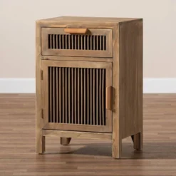 Clement 1 Door And 1 Drawer Wood Spindle Nightstand Brown - Baxton Studio -Outlet Baxton Studio Store GUEST b1a1c6b7 3ba6 4b1d b557 7695d638de48
