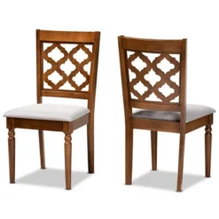 2pc Ramiro Fabric And Wood Dining Chairs Set - Baxton Studio -Outlet Baxton Studio Store GUEST b1e3d30c d29b 4a0a 982d 7823d644b2bd