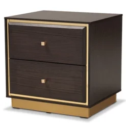 Cormac Wood And Metal 2 Drawer Nightstand - Baxton Studio -Outlet Baxton Studio Store GUEST b2c608a8 d9fc 40b8 b4c6 0872e510b206