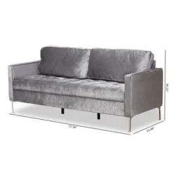Baxton Studio Clara Velvet Fabric Upholstered 3 Seater Sofa Gray - BaxtonStudio -Outlet Baxton Studio Store GUEST b2d55ca0 baf3 4824 9210 d49e29d16086