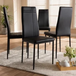 Set Of 4 Matiese Modern And Contemporary Faux Leather Upholstered Dining Chairs - Baxton Studio -Outlet Baxton Studio Store GUEST b30f4d35 604f 4e7f b90d e0737dc6eead