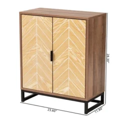 Josephine Two-Tone Wood And Metal 2 Door Storage Cabinet Walnut Brown/White/Black - Baxton Studio -Outlet Baxton Studio Store GUEST b392fb02 6ce3 4551 bc5f 68785ac1bd46