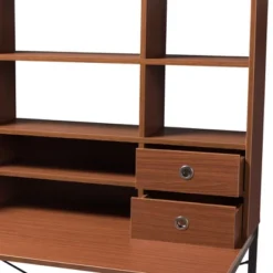 Edwin Rustic Industrial Style Wood And Metal 2 In 1 Bookcase Writing Desk Brown/Black - Baxton Studio -Outlet Baxton Studio Store GUEST b438c956 bcd2 4efb 9ee3 8f881208a256