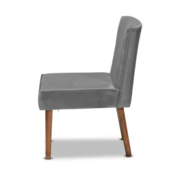 Alvis Velvet Upholstered And Wood Dining Chair - Baxton Studio -Outlet Baxton Studio Store GUEST b4d0476c 932c 4c69 8636 69cb8c5f0676