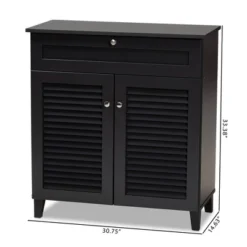 Shelf Wood Shoe Storage Cabinet With Drawer Coolidge Finished Dark Gray - Baxton Studio -Outlet Baxton Studio Store GUEST b53e4e76 83e6 40bd 98b7 e5d427fc5ebd