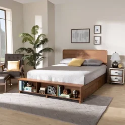 4 Drawer Vita Modern Transitional Wood Platform Storage Bed Walnut/Brown - Baxton Studio -Outlet Baxton Studio Store GUEST b589c0f8 568f 46f5 a8c3 fe489c1b184e