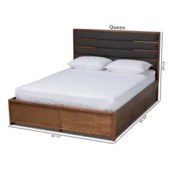 Elin Wood Platform Storage Bed With Drawers Dark Gray/Walnut - Baxton Studio -Outlet Baxton Studio Store GUEST b5955ea4 28ec 4e3e 8af0 0804c62e45db