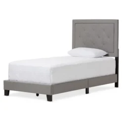 Paris Modern And Contemporary Linen Upholstered Tufting Platform Bed - Twin - Baxton Studio -Outlet Baxton Studio Store GUEST b5a7926e 416a 4f3f 8fae bcd2333f609a