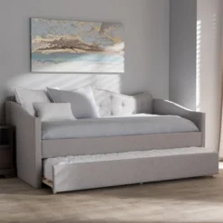 Twin Kaija Modern And Contemporary Fabric Daybed With Trundle Gray - Baxton Studio -Outlet Baxton Studio Store GUEST b5abf670 6e01 4db3 91a5 27e669e9870f