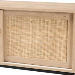 Amelia Wood Rattan Sideboard Buffet Dining Cabinet Natural Brown/Black - Baxton Studio -Outlet Baxton Studio Store GUEST b5b055fb efad 4eff bd88 f59ace887c04