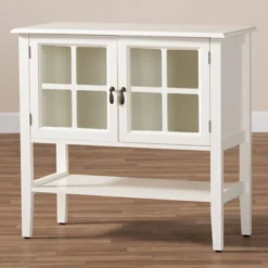 Chauncey Wood And Glass 2 Door Kitchen Cabinet White - Baxton Studio -Outlet Baxton Studio Store GUEST b65cefb7 9ecb 4111 a504 4f120ba06ebb
