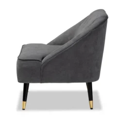 Ellard Velvet Fabric Upholstered Two-Tone Wood Accent Chair Gray/Dark Brown - Baxton Studio 14 Ellard Velvet Fabric Upholstered Two-Tone Wood Accent Chair Gray/Dark Brown - Baxton Studio -Outlet Baxton Studio Store GUEST b6a36f4f 04dc 43e4 85e7 08c5606e684f