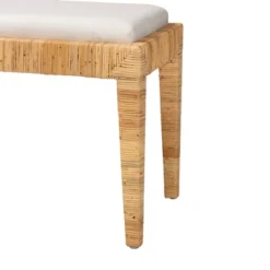 Sofia Rattan And Mahogany Wood Bench White/Natural Brown - Baxton Studio -Outlet Baxton Studio Store GUEST b6c597af 41a7 40d7 8f43 1de34b02bede