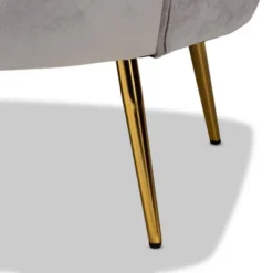 Genia Velvet Fabric Upholstered And Metal Sofa Gray/Gold - Baxton Studio -Outlet Baxton Studio Store GUEST b70d668d 3bbf 493c b7a6 2ed4ef293f5a