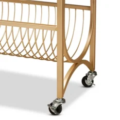 Jacek Metal Wine Cart With Marble Tabletop Gold - Baxton Studio -Outlet Baxton Studio Store GUEST b7d24750 b7dc 4001 8295 55f9505751a6