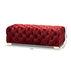Avara Velvet Button Tufted Bench Ottoman - Baxton Studio -Outlet Baxton Studio Store GUEST b9c1323f a1f1 4103 9391 a475e7057eed