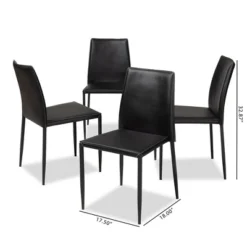 Set Of 4 Pascha Modern And Contemporary Faux Leather Upholstered Dining Chairs - Baxton Studio -Outlet Baxton Studio Store GUEST b9fe9ad5 88dc 4686 96dc 392f7ce4cbf9