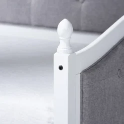 Twin Marlie Upholstered Daybed With Trundle Gray/White - Baxton Studio -Outlet Baxton Studio Store GUEST ba00fce4 b277 422e 9b40 db4972770811