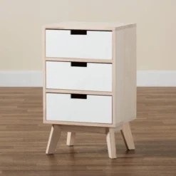 Halian Two-Tone Wood 3 Drawer Nightstand White/Light Brown - Baxton Studio 20 Halian Two-Tone Wood 3 Drawer Nightstand White/Light Brown - Baxton Studio -Outlet Baxton Studio Store GUEST baf7332a 27e8 4687 b6c6 3282f947cfc3