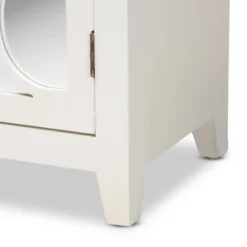 Garcelle Wood And Mirrored Glass 2 Door Sideboard White - Baxton Studio -Outlet Baxton Studio Store GUEST bb0c8498 d7b2 4066 96a1 32353552d6d8