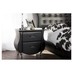 Erin Modern And Contemporary Faux Leather Upholstered Nightstand - Baxton Studio -Outlet Baxton Studio Store GUEST bb7b8fb1 67c9 4574 b219 2576ad0514df