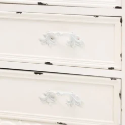 Levron Two-Tone Wood 5 Drawer Storage Cabinet Walnut Brown/White - Baxton Studio -Outlet Baxton Studio Store GUEST bb8f8c20 6601 4ee0 8050 d26fde341014