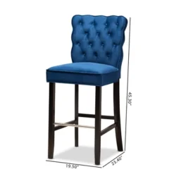 2pc Daphne Velvet Fabric Upholstered And Wood Counter Height Barstool Set - Baxton Studio -Outlet Baxton Studio Store GUEST bc58a318 bc43 4970 a7e1 74ac64febb65