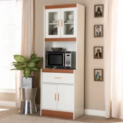 Laurana Kitchen Cabinet And Hutch - Baxton Studio -Outlet Baxton Studio Store GUEST bd086291 6a53 4f6b 8069 cd655783008b